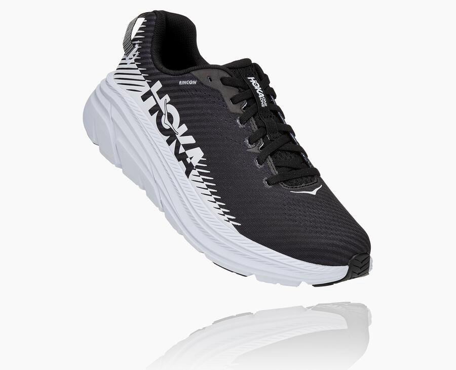 Hoka One One Running Shoes Mens Black/White - Rincon 2 - 74058JNSG